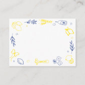 Details zur handgezeichneten italienischen Handsch Begleitkarte (Rückseite)