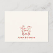 Details zur handgezeichneten Retro-Sketch-Rote Hoc Begleitkarte (Rückseite)