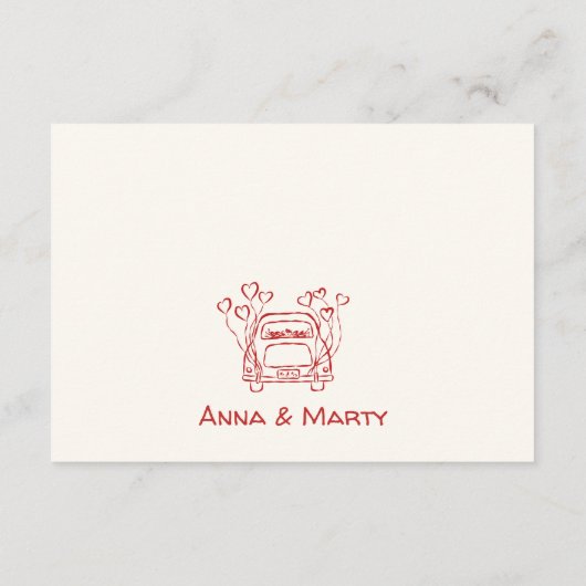 Details zur handgezeichneten Retro-Sketch-Rote Hoc Begleitkarte (Rückseite)