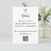 Details zur handgezogenen Bow Schwarz & Weiß Hochz Begleitkarte (Stehend Vorderseite)