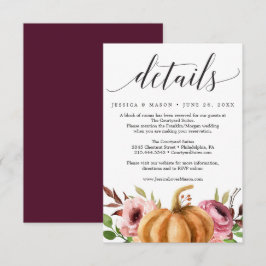 Details zur Herbst Bliss Pumpkin-Hochzeitkarte Einladung