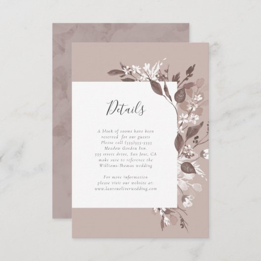 Details zur Herbstflora Begleitkarte (Vorne/Hinten)