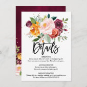 Details zur Herbsthochzeit in Burgund Begleitkarte (Vorne/Hinten)