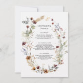 Details zur Herbsthochzeit in der Wildblume Blumen Einladung (Vorderseite)