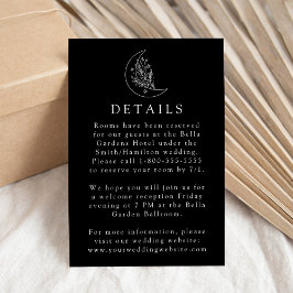 Details zur Hochzeit auf dem eleganten Mond und de Begleitkarte