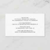 Details zur Hochzeit aus weißem Marmor Begleitkarte (Rückseite)