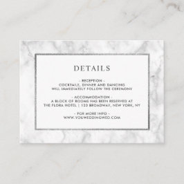 Details zur Hochzeit aus weißem Marmor Begleitkarte