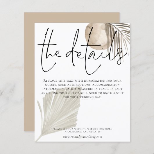Details zur Hochzeit Boho Pampas Grass (Vorne/Hinten)