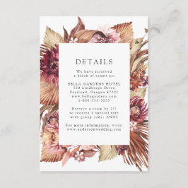 Details zur Hochzeit der Boho Wüste Begleitkarte