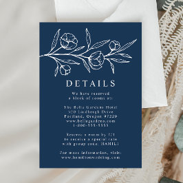Details zur Hochzeit der gezeichneten floralen Mar Begleitkarte