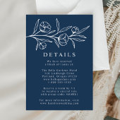 Details zur Hochzeit der gezeichneten floralen Mar Begleitkarte