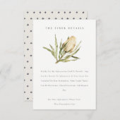 Details zur Hochzeit der nativen Banksia Watercolo Begleitkarte (Vorne/Hinten)