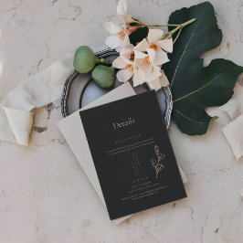 Details zur Hochzeit des Royal Black Simple Minima Begleitkarte