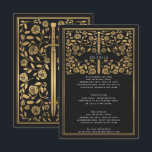 Details zur Hochzeit des Schwarzen Königlichen Mit Begleitkarte<br><div class="desc">Elegantes und modernes Hochzeitsdesign inspiriert vom mittelalterlichen Fantasiegenre. Design ist keine echte Folie. Sie können dies durch einen Klick auf "PERSONALISIEREN" weiter anpassen. Matching Items in unserem Shop für ein komplettes Party Thema.</div>