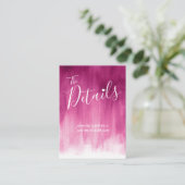 Details zur Hochzeit dunkelrosa rote Kundenkarte Begleitkarte (Stehend Vorderseite)