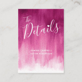 Details zur Hochzeit dunkelrosa rote Kundenkarte Begleitkarte