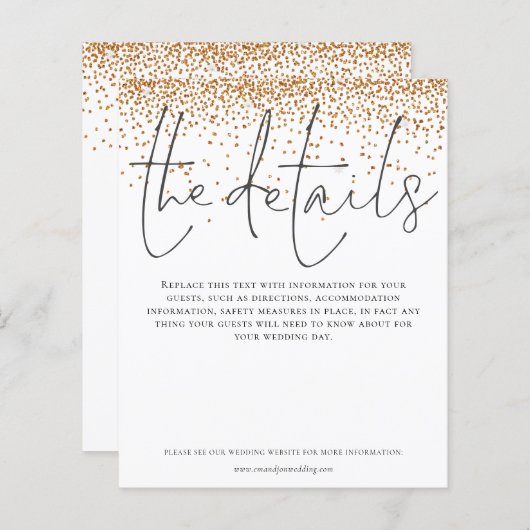 Details zur Hochzeit Gold Glitzer (Vorne/Hinten)