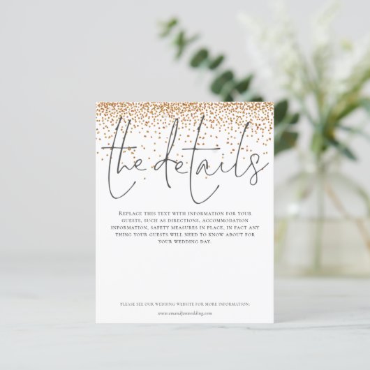 Details zur Hochzeit Gold Glitzer (Stehend Vorderseite)