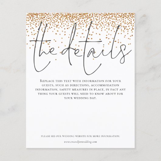 Details zur Hochzeit Gold Glitzer (Vorderseite)