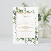 Details zur Hochzeit im botanischen Gold Begleitkarte (Stehend Vorderseite)