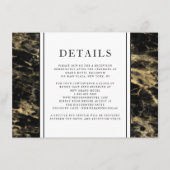 Details zur Hochzeit im eleganten Goldmarmor Begleitkarte (Vorderseite)