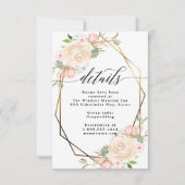 Details zur Hochzeit im geometrischen Rahmen der W Einladung (Vorderseite)