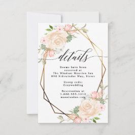 Details zur Hochzeit im geometrischen Rahmen der W Einladung