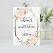 Details zur Hochzeit im geometrischen Rahmen der W Einladung (Stehend Vorderseite)