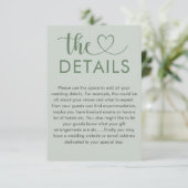 Details zur Hochzeit im Grünen Herzen Begleitkarte (Stehend Vorderseite)