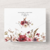 Details zur Hochzeit im Herbst im Burgund-Blush QR All In One Einladung (Rückseite)