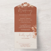 Details zur Hochzeit im Herbst rustikaler Blumenze All In One Einladung (Innen Boden)