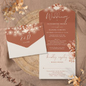 Details zur Hochzeit im Herbst rustikaler Blumenze All In One Einladung