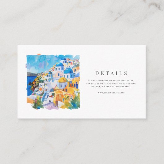 Details zur Hochzeit im Mittelmeer Begleitkarte (Vorderseite)