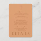 Details zur Hochzeit im Palm Spring Begleitkarte (Vorderseite)