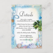 Details zur Hochzeit im Tropical Beach Seashell Begleitkarte (Vorderseite)