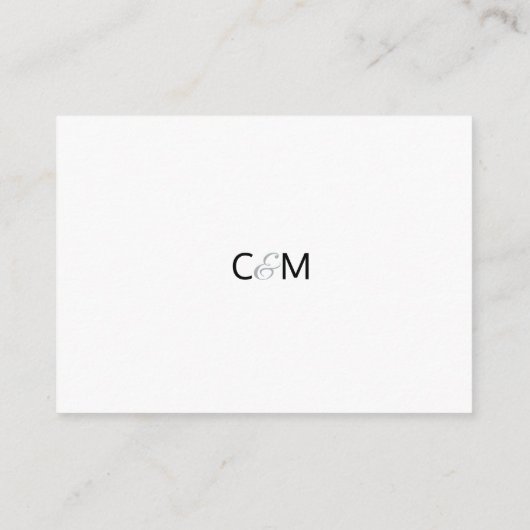 Details zur Hochzeit im Winter Wonderland Snow Bra Begleitkarte (Rückseite)