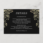 Details zur Hochzeit in Black Gold Begleitkarte (Vorderseite)