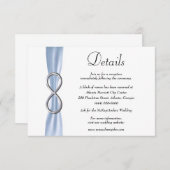 Details zur Hochzeit in Blauer Schleife Begleitkarte (Vorne/Hinten)