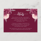 Details zur Hochzeit in Burgund Blush Silver Begleitkarte (Vorderseite)