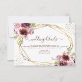 Details zur Hochzeit in Burgund Einladung (Vorderseite)