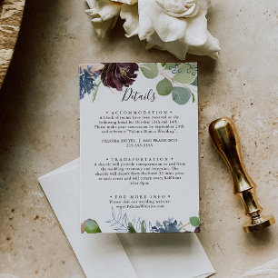 Details zur Hochzeit in Burgund, Flora und Fauna Begleitkarte