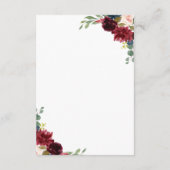 Details zur Hochzeit in Burgund Marsala & Blush Begleitkarte (Rückseite)