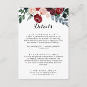 Details zur Hochzeit in Burgund Pink Navy Begleitkarte (Vorderseite)