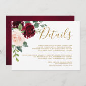 Details zur Hochzeit in Burgund, Rote Marine Begleitkarte (Vorne/Hinten)