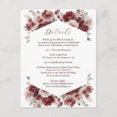 Details zur Hochzeit in Burgund-Rustikal Begleitkarte (Vorderseite)