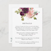 Details zur Hochzeit in Burgund und Rosa Begleitkarte (Vorne/Hinten)