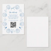 Details zur Hochzeit in der französischen Hand Begleitkarte (Vorne/Hinten)