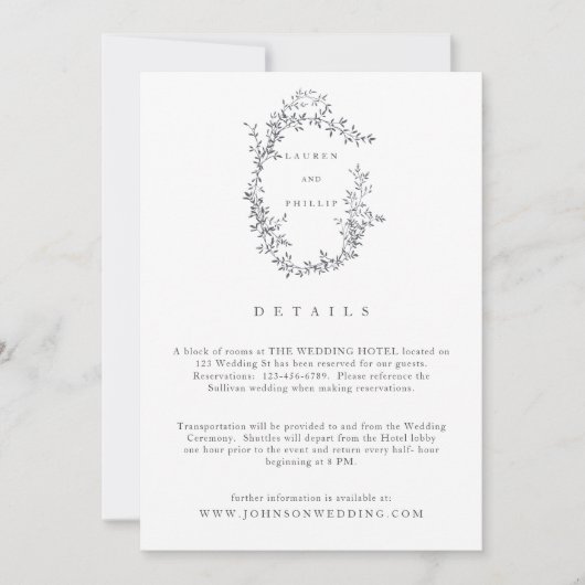 Details zur Hochzeit in der modernen Kunst Einladung (Vorderseite)