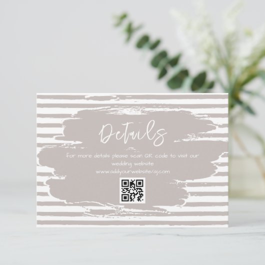 Details zur Hochzeit in Erdfarben Begleitkarte (Stehend Vorderseite)