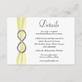 Details zur Hochzeit in Gelben Streifen Begleitkarte (Vorderseite)